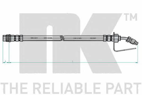 Flexible brake line Opel Movano: 853951 NK Brake Hose