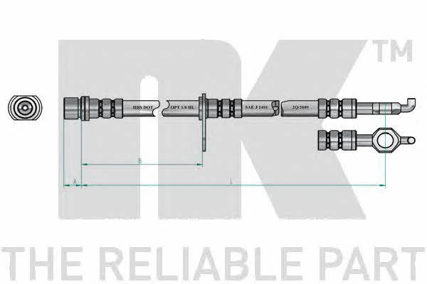 Flexible brake hose Toyota Corolla: 8545148 NK Brake Hose