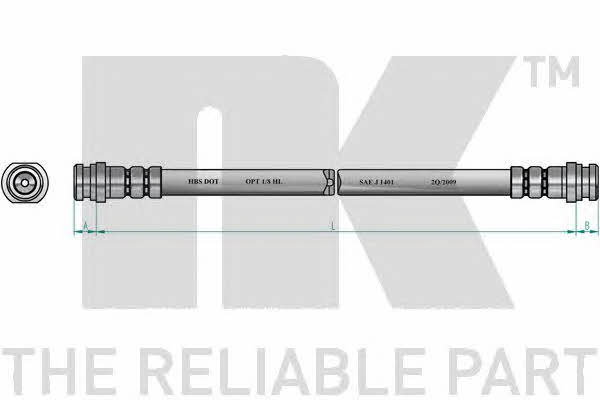 Flexible brake hose Suzuki Splash: 855233 NK Brake Hose