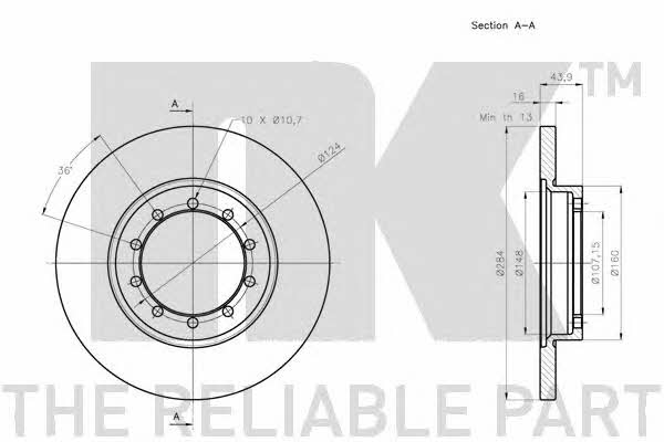 NK 202586 Rear brake disc, non-ventilated 202586