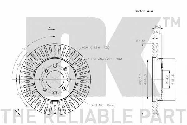 NK 202647 Front brake disc ventilated 202647