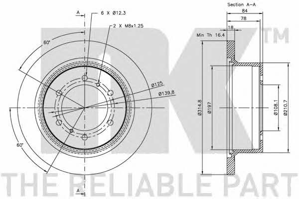 NK 203022 Rear brake disc, non-ventilated 203022