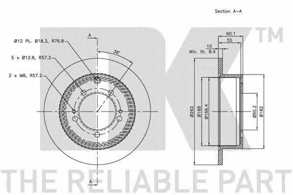 NK 203042 Rear brake disc, non-ventilated 203042
