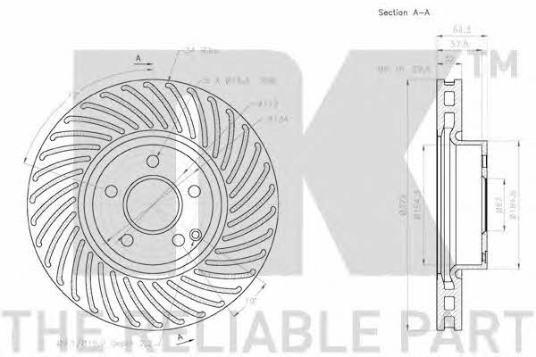 NK 2033103 Front brake disc ventilated 2033103