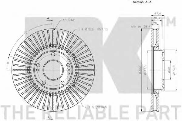 NK 203433 Front brake disc ventilated 203433