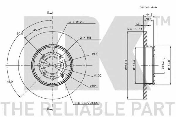 NK 204012 Brake disc 204012