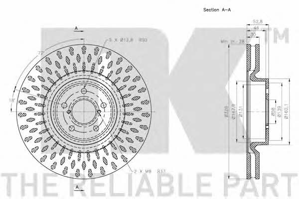 NK 204417 Front brake disc ventilated 204417