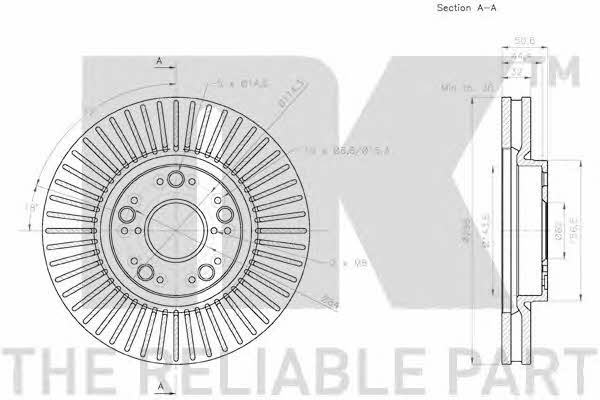 Front brake disc ventilated NK 2045166