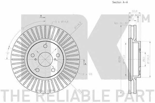 NK 2045169 Front brake disc ventilated 2045169
