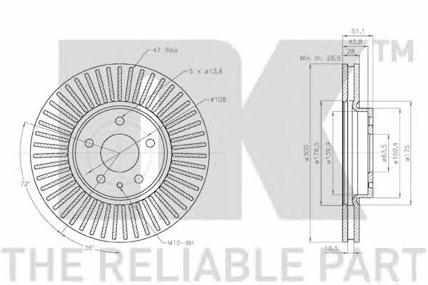 NK 312599 Brake disc 312599