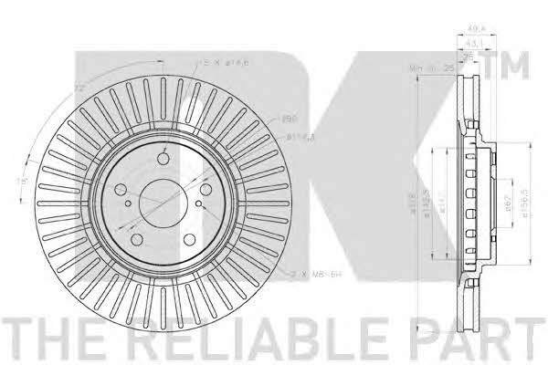NK 3145176 Front brake disc ventilated 3145176
