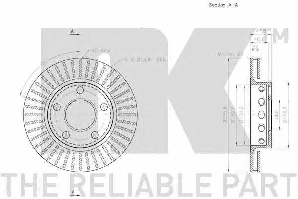 NK 2047131 Rear ventilated brake disc 2047131