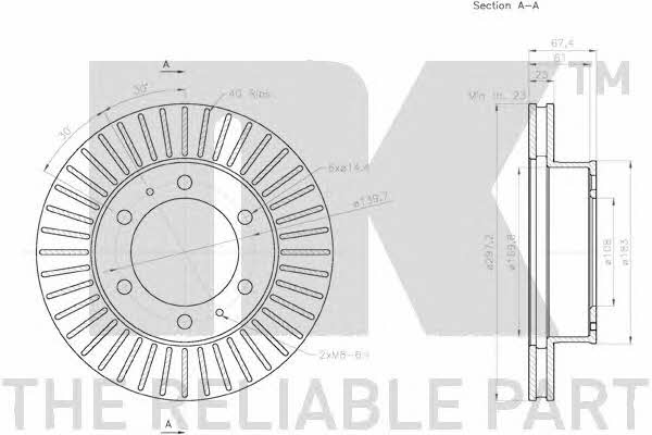 NK 3145140 Front brake disc ventilated 3145140