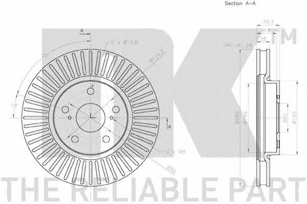 NK 2045167 Front brake disc ventilated 2045167