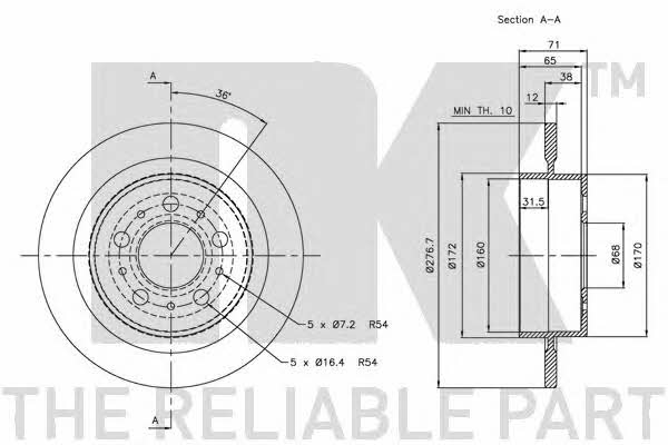 NK 314845 Brake disc 314845