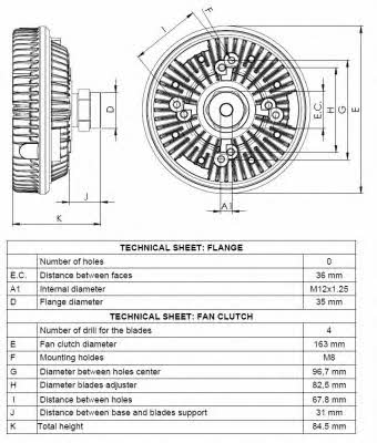 Engine fan clutch Iveco: 49067 NRF Viscous coupling assembly