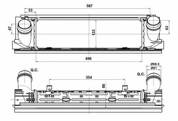Intercooler, charger NRF 30482