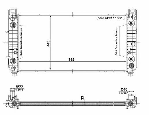 Engine radiator Cadillac: 56008 NRF Engine cooling radiator