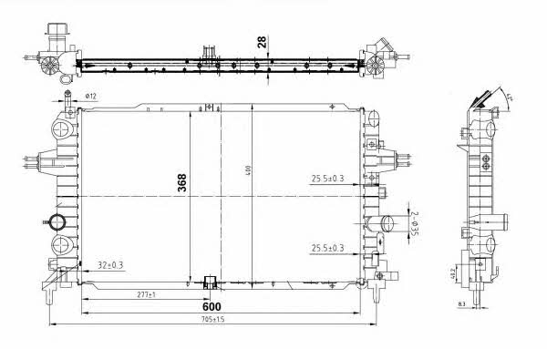 NRF Engine cooling radiator – price 357 PLN