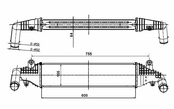 Intercooler, charger NRF 30364