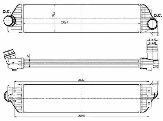 Intercooler, charger NRF 30358