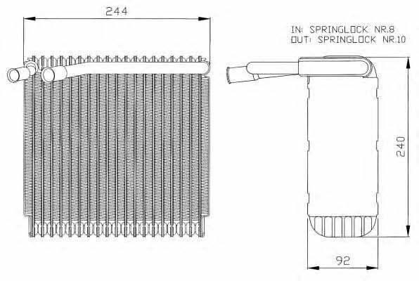 NRF Air conditioner evaporator – price 284 PLN