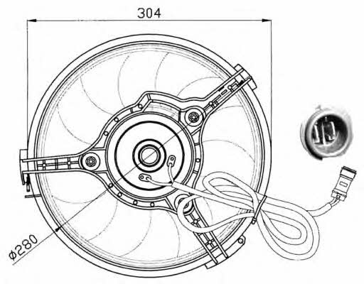 Hub, engine cooling fan wheel NRF 47023