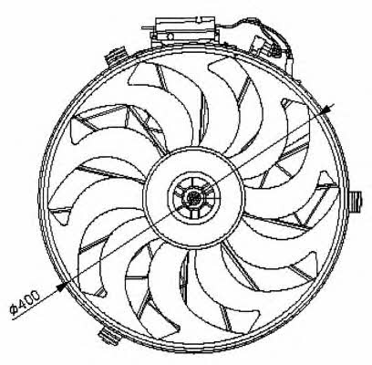 NRF 47028 Hub, engine cooling fan wheel 47028
