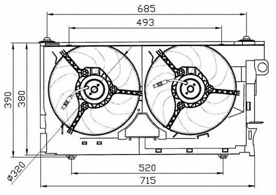 NRF 47030 Hub, engine cooling fan wheel 47030