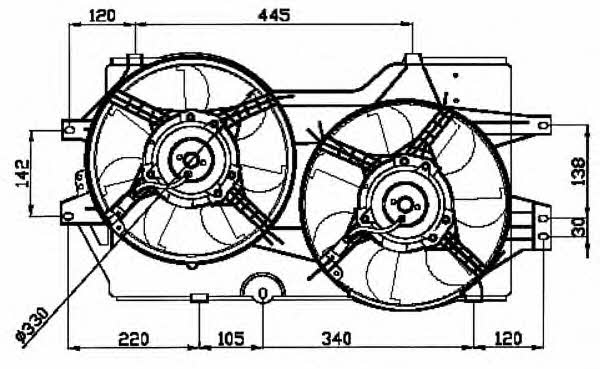 NRF 47031 Hub, engine cooling fan wheel 47031