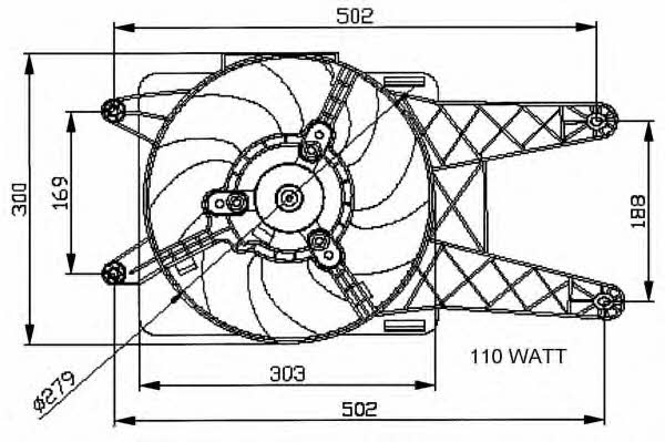 NRF 47039 Hub, engine cooling fan wheel 47039