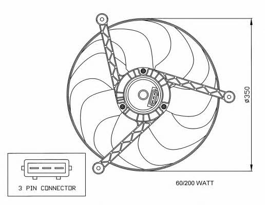 NRF 47057 Hub, engine cooling fan wheel 47057
