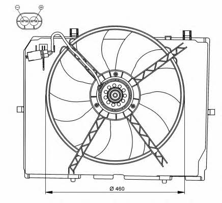 Car radiator fan Mercedes E-Class: 47066 NRF Hub, engine cooling fan wheel