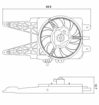 NRF 47248 Hub, engine cooling fan wheel 47248