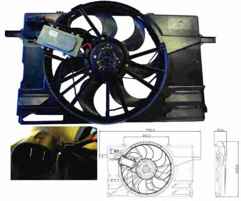 NRF 47412 Hub, engine cooling fan wheel 47412