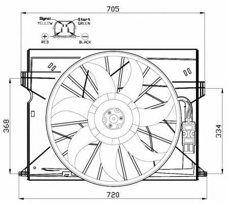 Hub, engine cooling fan wheel NRF 47444