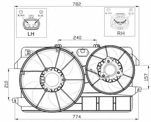 Hub, engine cooling fan wheel NRF 47450
