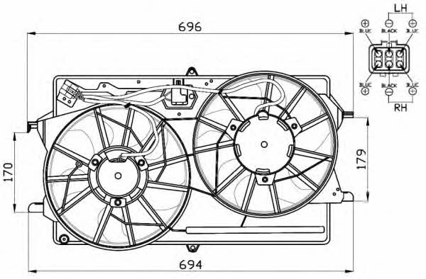 NRF 47453 Hub, engine cooling fan wheel 47453