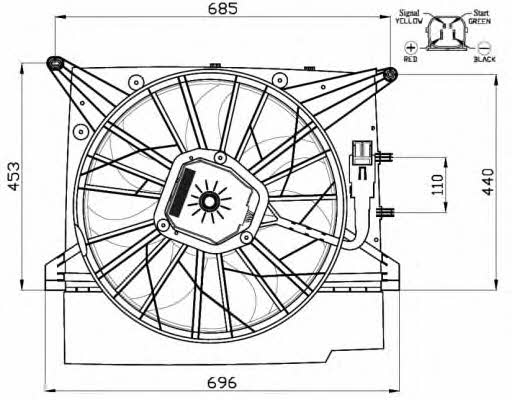 NRF 47461 Hub, engine cooling fan wheel 47461