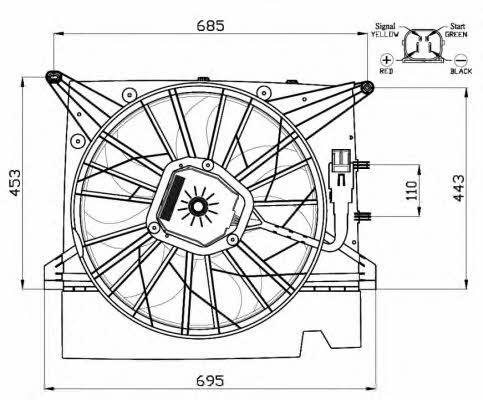NRF 47462 Hub, engine cooling fan wheel 47462