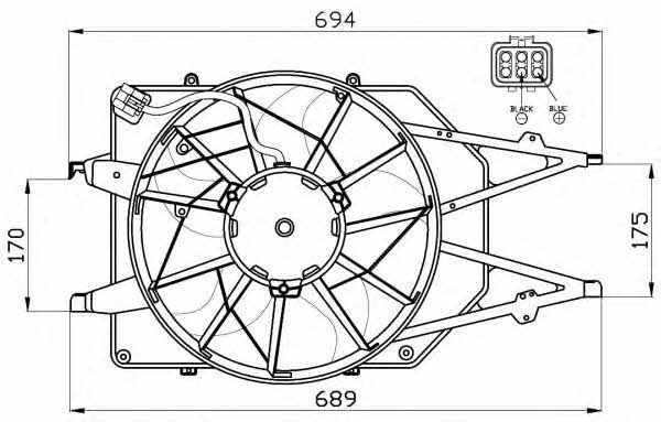 NRF 47465 Hub, engine cooling fan wheel 47465