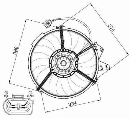 NRF 47474 Hub, engine cooling fan wheel 47474