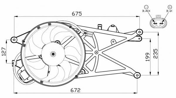 NRF 47489 Hub, engine cooling fan wheel 47489