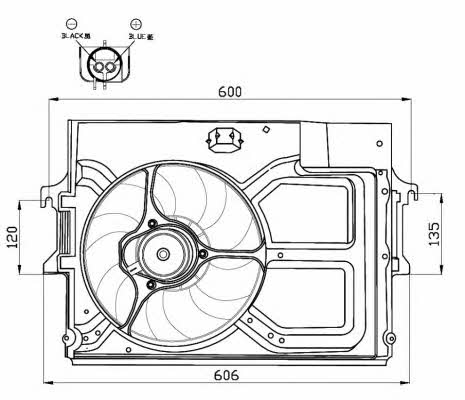 NRF 47490 Hub, engine cooling fan wheel 47490