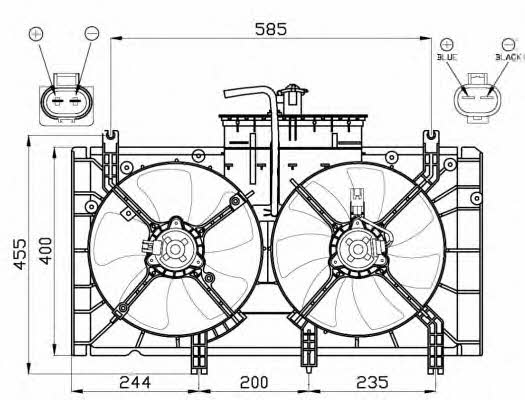 NRF 47493 Hub, engine cooling fan wheel 47493
