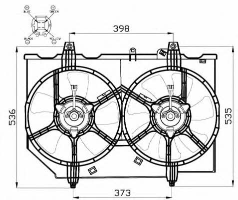 NRF 47497 Hub, engine cooling fan wheel 47497