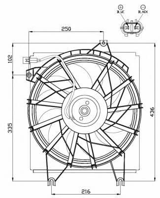 NRF 47499 Hub, engine cooling fan wheel 47499