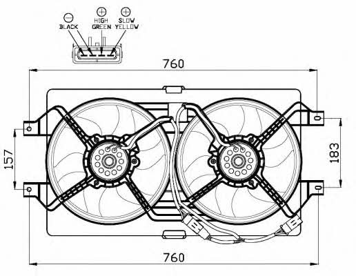 NRF 47502 Hub, engine cooling fan wheel 47502