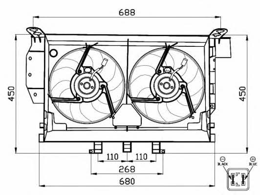 NRF 47503 Hub, engine cooling fan wheel 47503