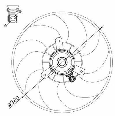 NRF 47514 Hub, engine cooling fan wheel 47514